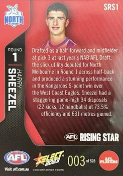 2023 Select Hilites & Rising Star AFL #SRS1 Harry Sheezel Back